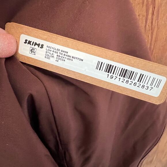 NWT Skims Low Rise Tie Bikini‎ Bottom Cocoa 4X - Picture 5 of 5